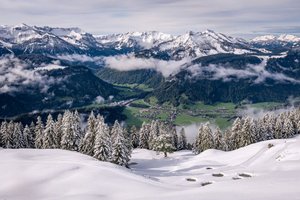 Blick von Baumgarten Richtung Reuthe und Bezau